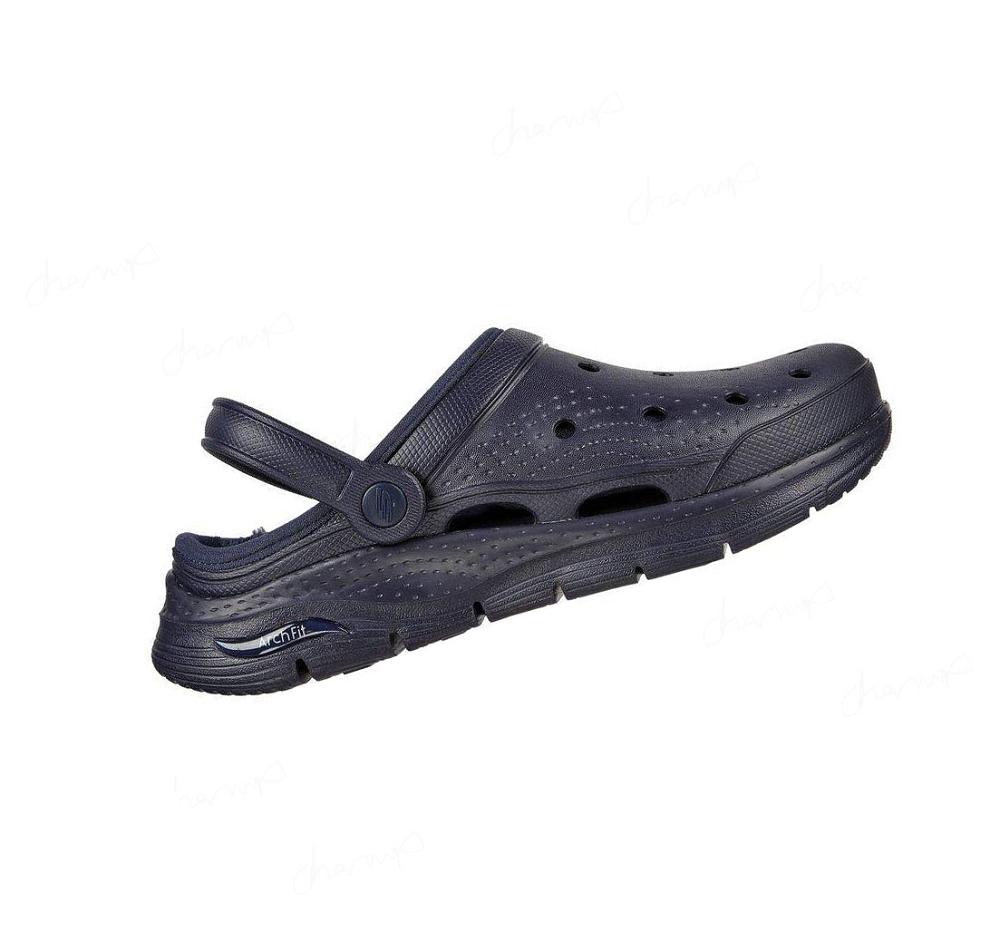 Pantuflas Skechers Foamies: Arch Fit Forro - Cuddle Life Mujer Azul Marino | 65A2C_AR