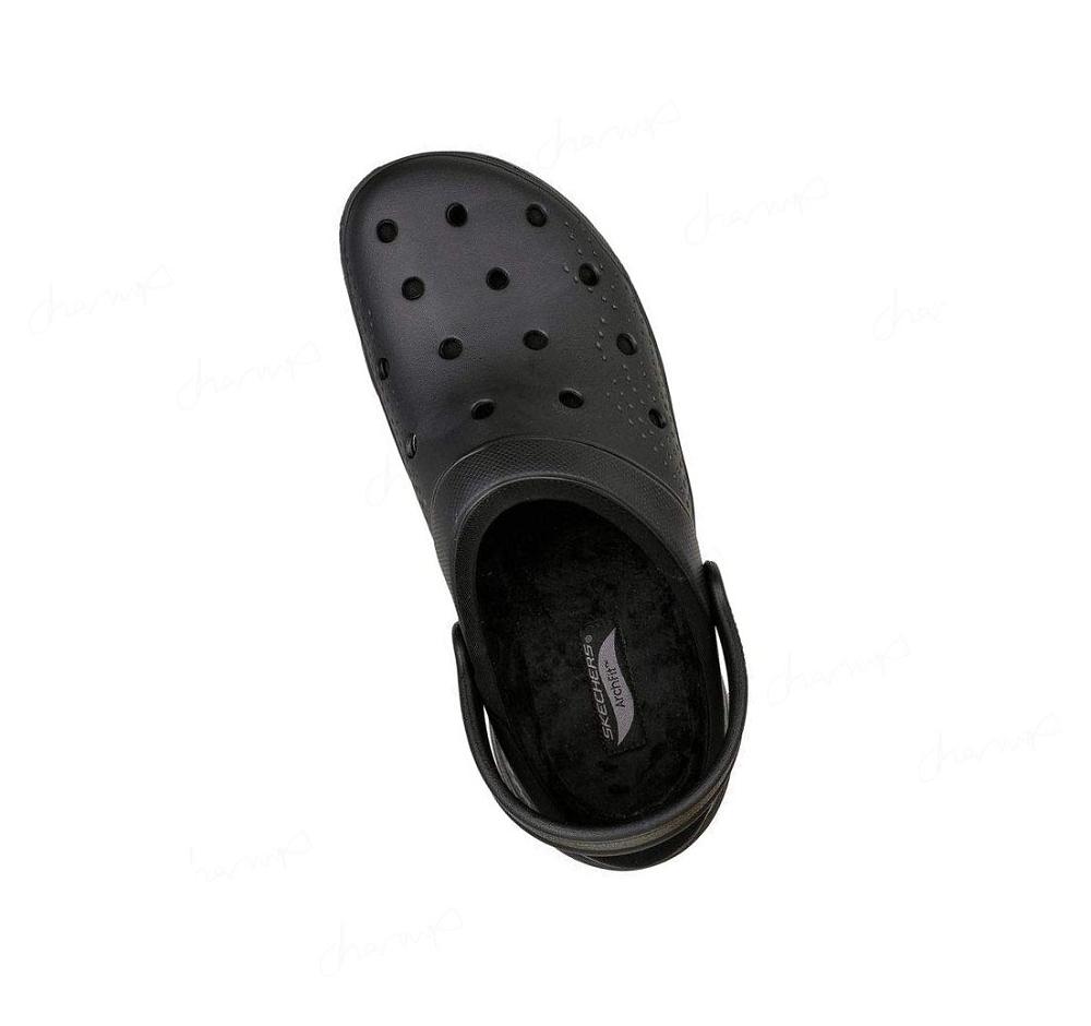 Pantuflas Skechers Foamies: Arch Fit Forro - Chillaxing Hombre Negras | T383Q_AR