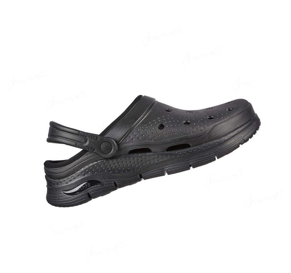 Pantuflas Skechers Foamies: Arch Fit Forro - Chillaxing Hombre Negras | T383Q_AR