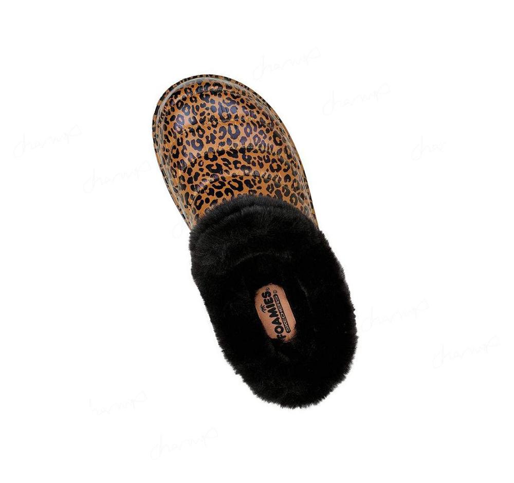 Pantuflas Skechers Foamies: Cozy Camper Forro - Snow Mujer Leopardo | 5892C_AR