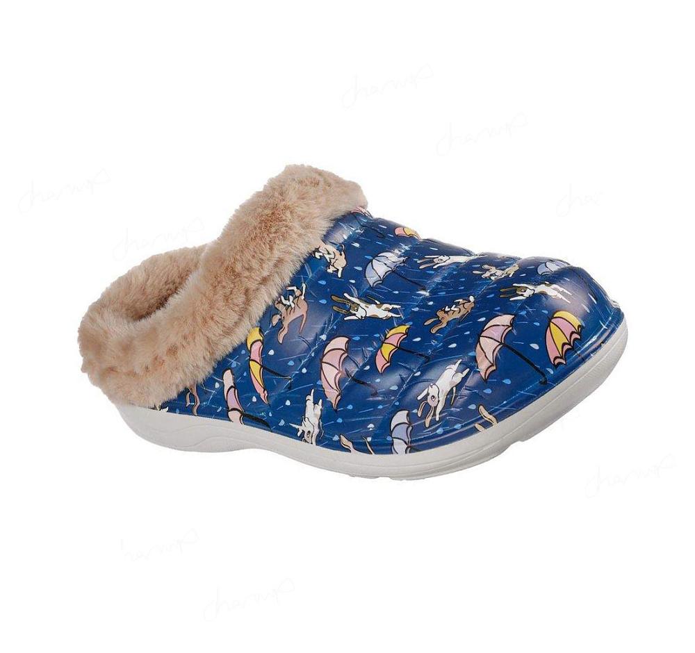 Pantuflas Skechers Foamies: Cozy Camper Forro - Fur Life Mujer Azul Marino Multicolor | 58T8K_AR