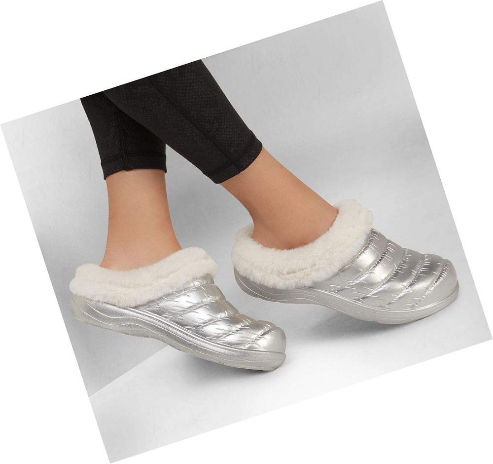 Pantuflas Skechers Foamies: Cozy Camper - Glamping Mujer Plateadas | 5901Q_AR