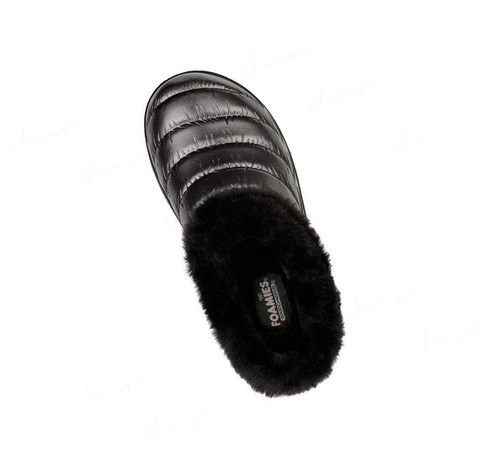 Pantuflas Skechers Foamies: Cozy Camper - Glamping Mujer Negras | 5905P_AR