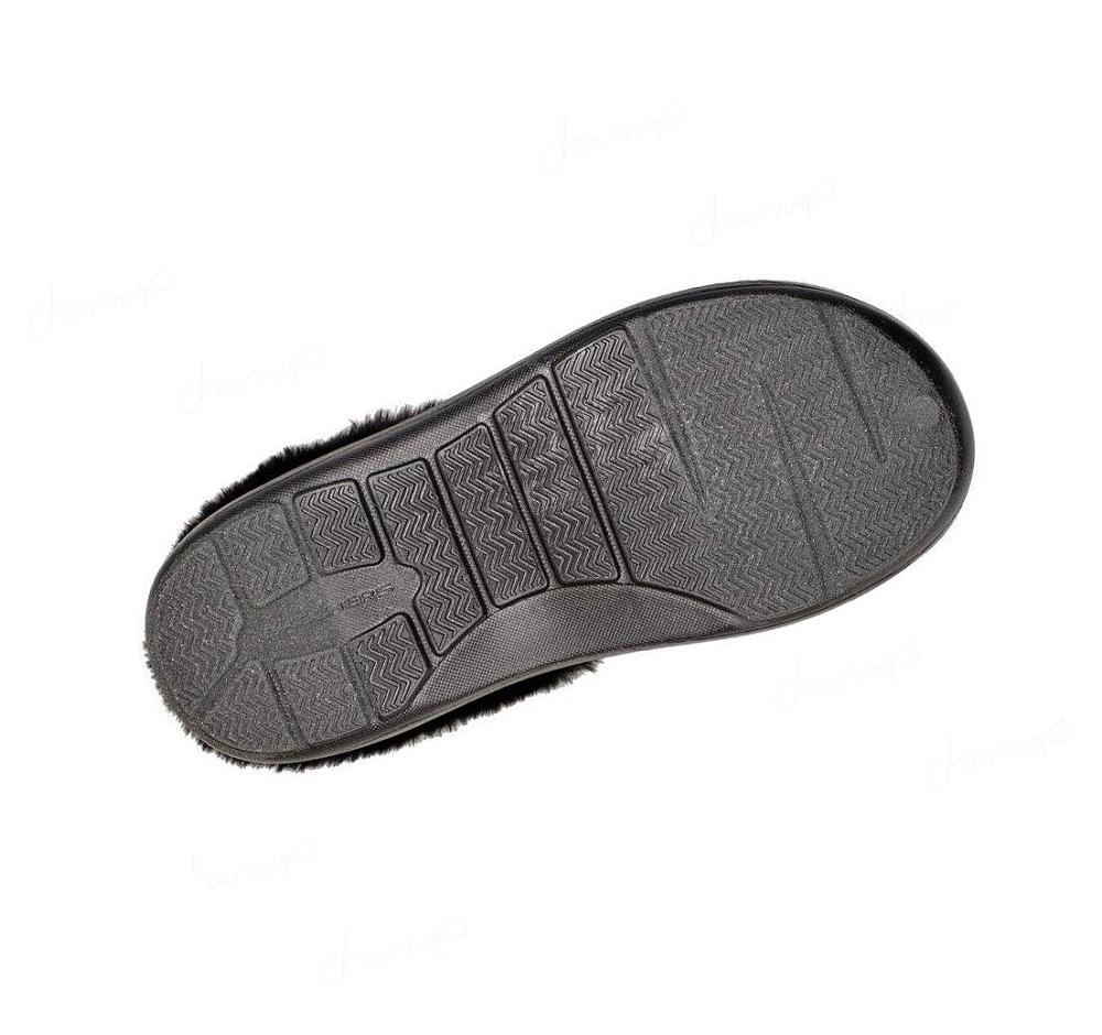 Pantuflas Skechers Foamies: Cozy Camper - Glamping Mujer Negras | 5905P_AR