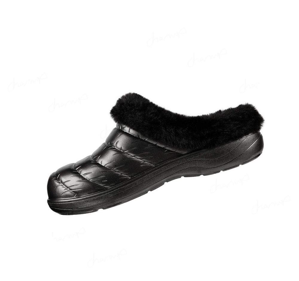 Pantuflas Skechers Foamies: Cozy Camper - Glamping Mujer Negras | 5905P_AR