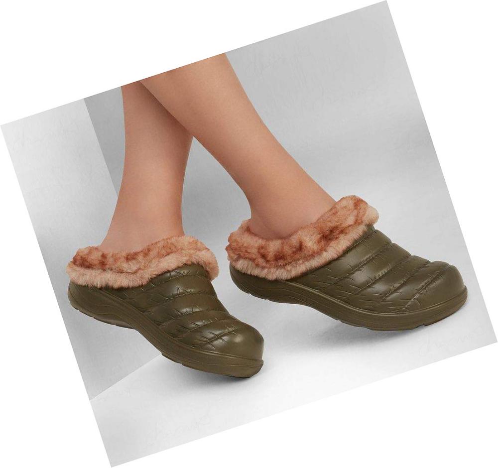 Pantuflas Skechers Foamies: Cozy Camper - Restful Mujer Verde Oliva | 6A80L_AR