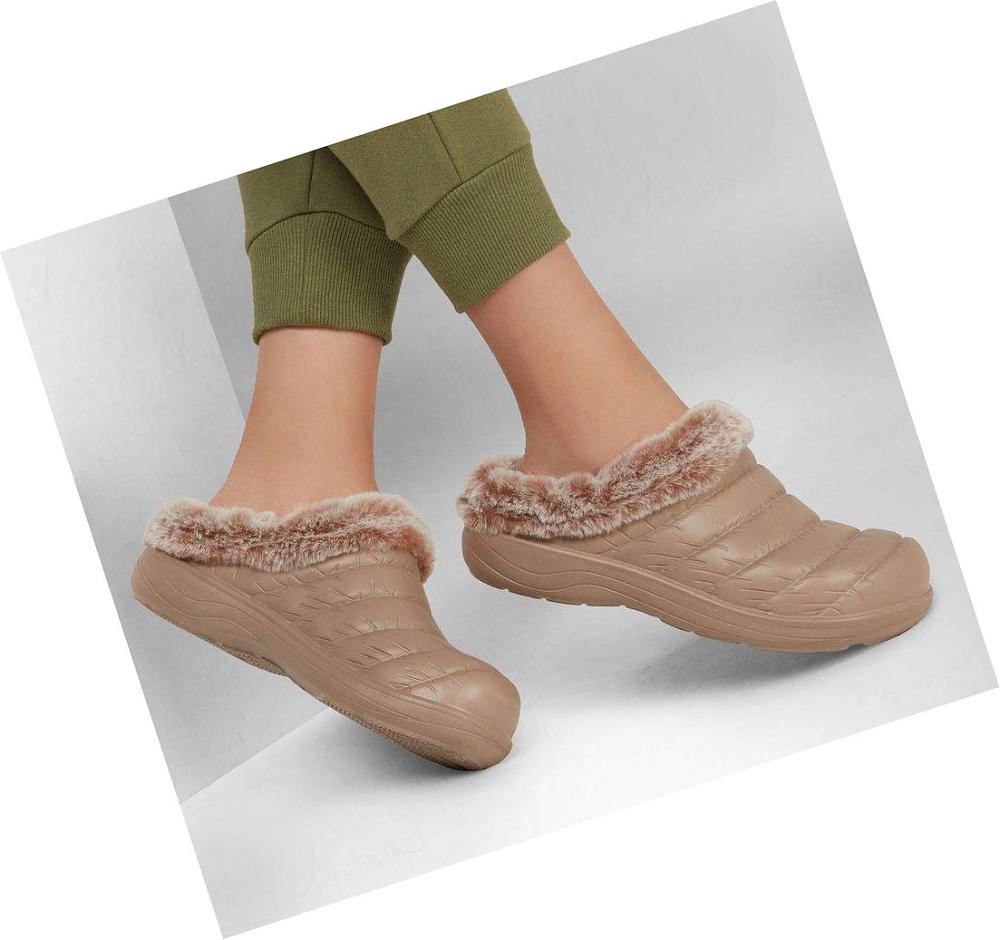 Pantuflas Skechers Foamies: Cozy Camper - Restful Mujer Gris Marrones | 6A925_AR