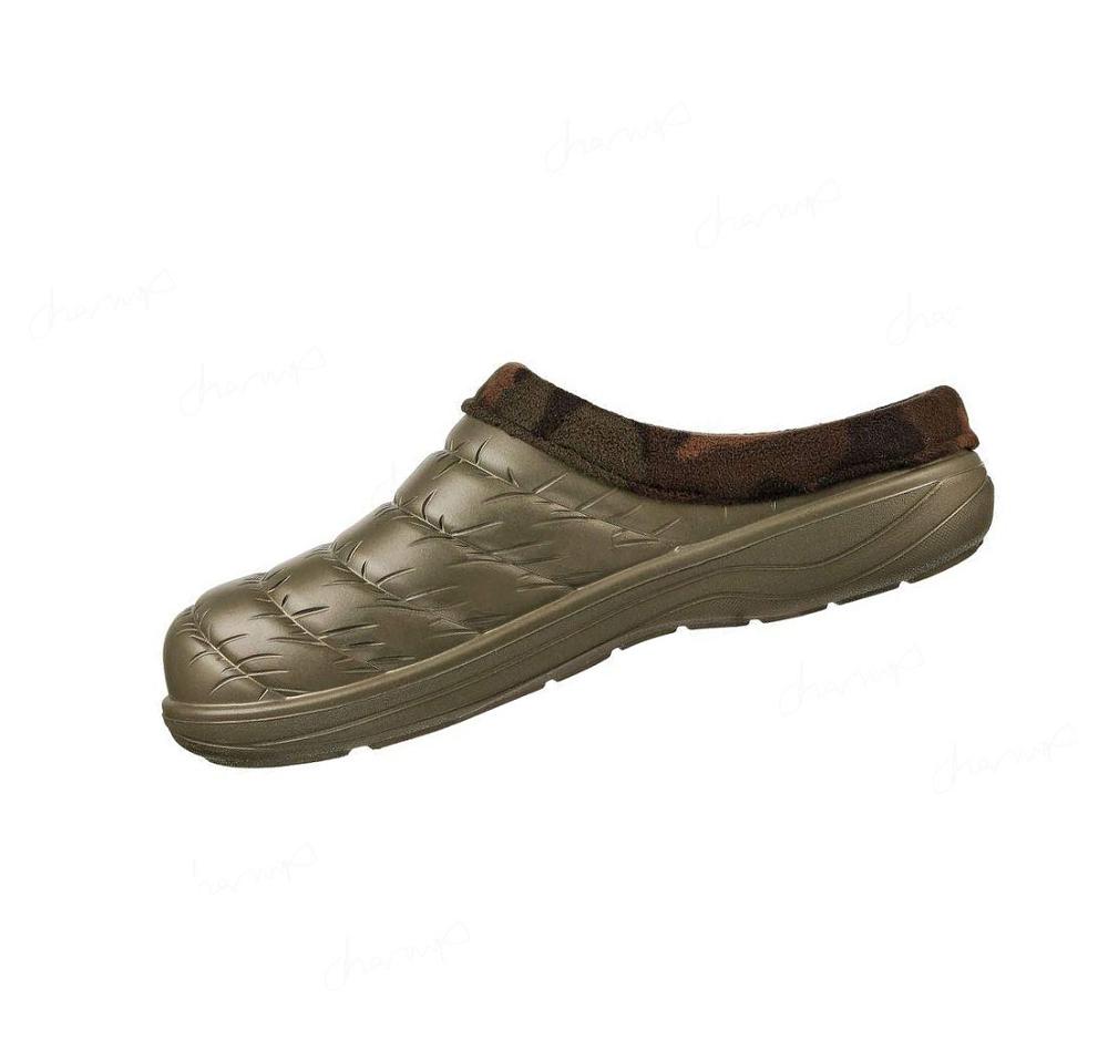 Pantuflas Skechers Foamies: Cozy Camper Forro - Mellow Vibe Hombre Verde Oliva Multicolor | T133X_AR