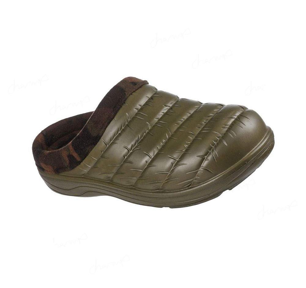 Pantuflas Skechers Foamies: Cozy Camper Forro - Mellow Vibe Hombre Verde Oliva Multicolor | T133X_AR