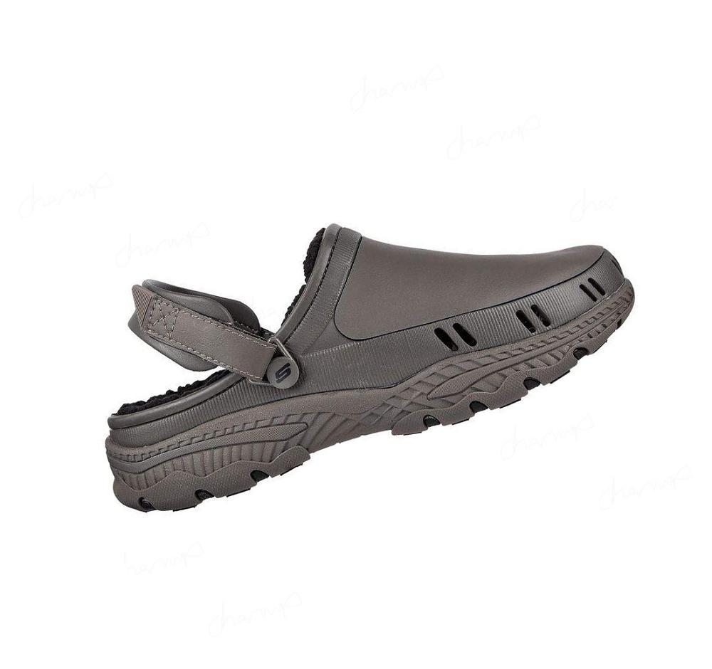 Pantuflas Skechers Foamies: Creston Ultra Forro - Cozy Vibez Hombre Kaki | T258W_AR