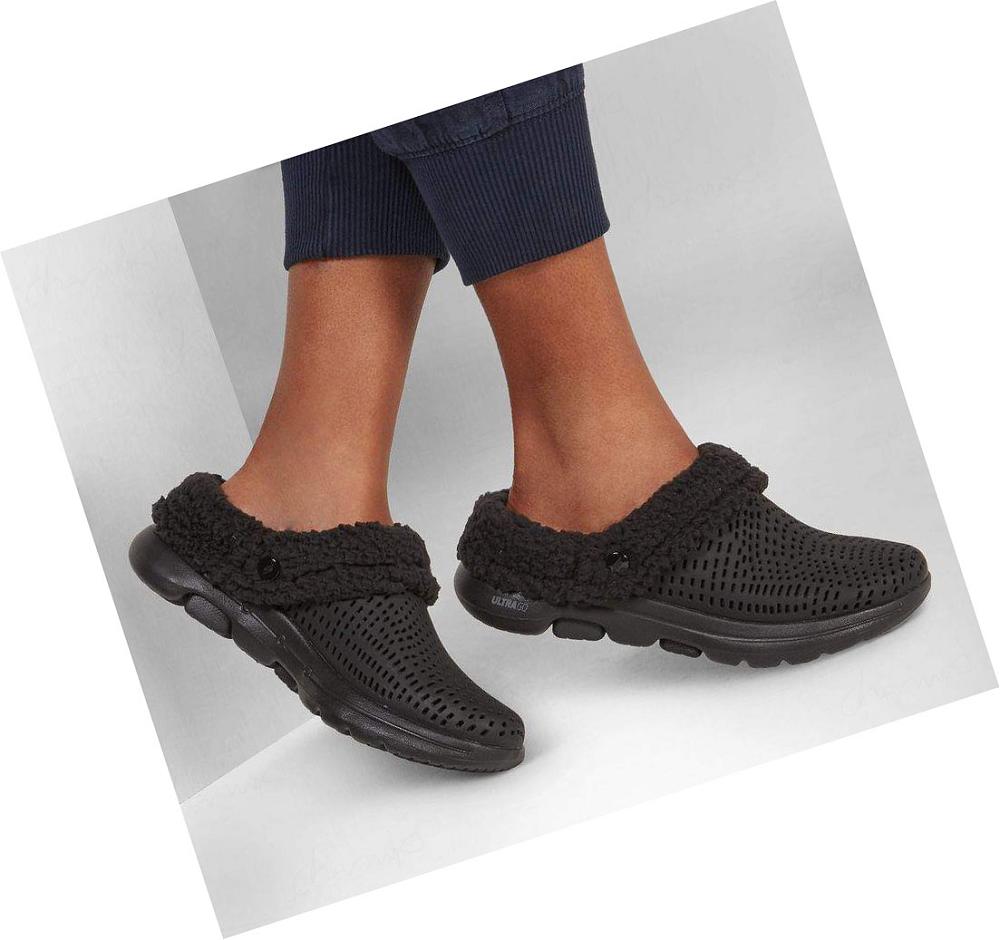 Pantuflas Skechers Foamies: GO WALK 5 Forro - Relax Mujer Negras | 6A6TE_AR