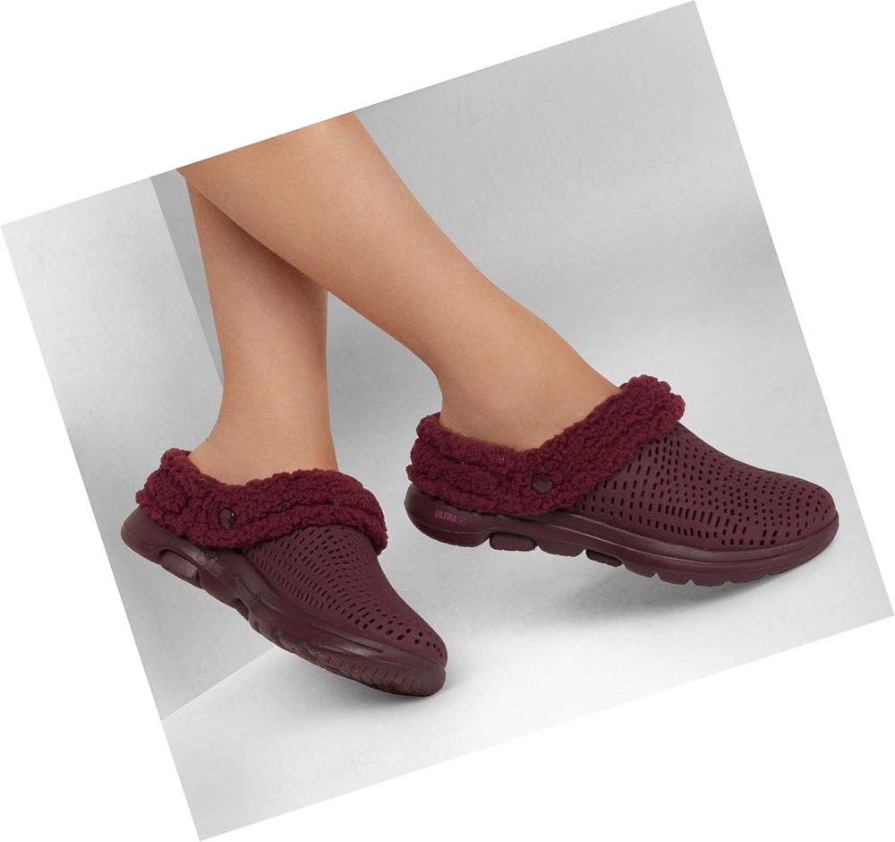 Pantuflas Skechers Foamies: GO WALK 5 Forro - Relax Mujer Burdeos | 6AT6K_AR