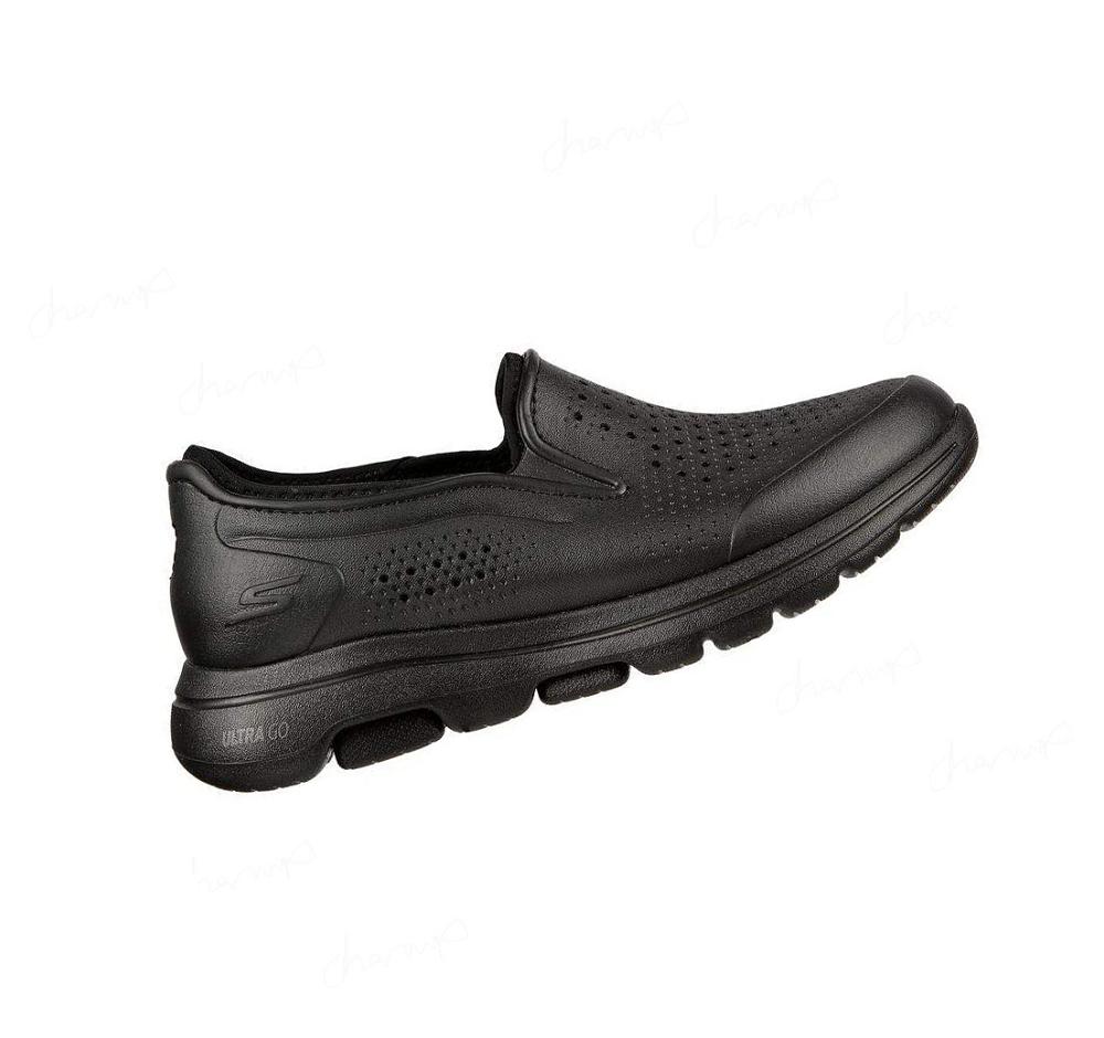 Pantuflas Skechers Foamies: GO WALK 5 Forro - Get Warm Hombre Negras | T0338_AR