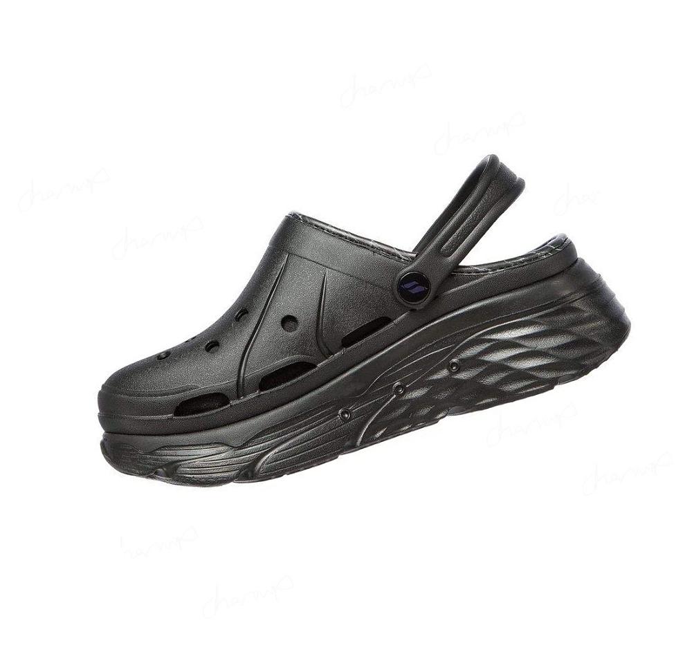 Pantuflas Skechers Foamies: Max Cushioning Forro - Whirlwind Mujer Negras | 6551Q_AR