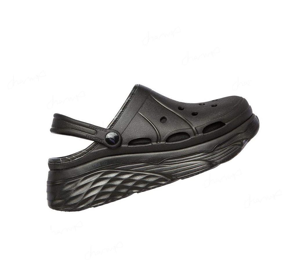 Pantuflas Skechers Foamies: Max Cushioning Forro - Whirlwind Mujer Negras | 6551Q_AR