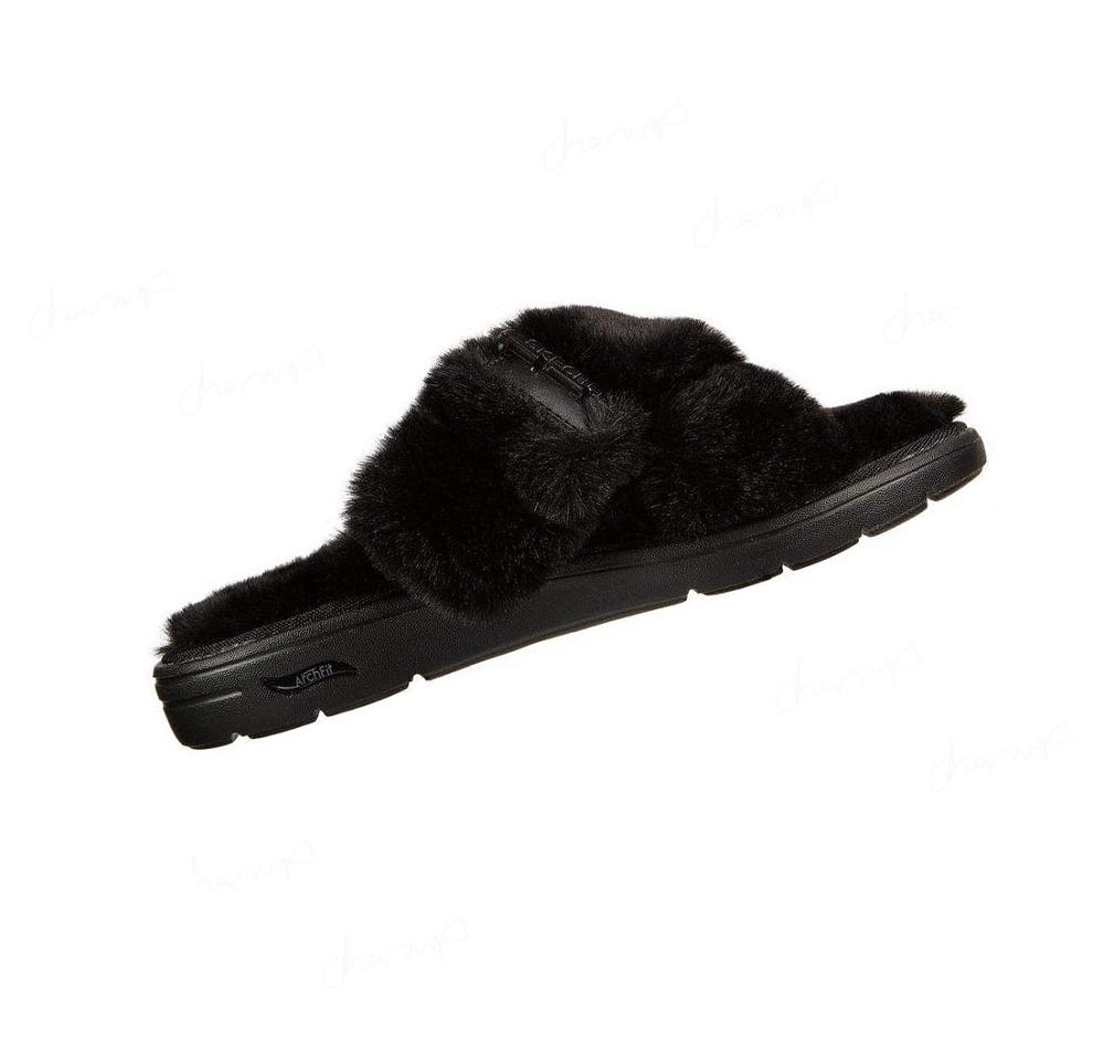 Pantuflas Skechers GO Lounge: Arch Fit Lounge - First Rate Mujer Negras | 581TE_AR