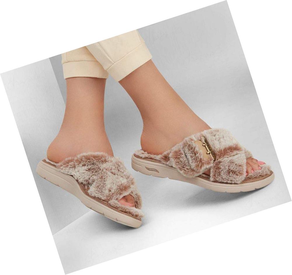 Pantuflas Skechers GO Lounge: Arch Fit Lounge - Serenity Mujer Marrones | 5826K_AR