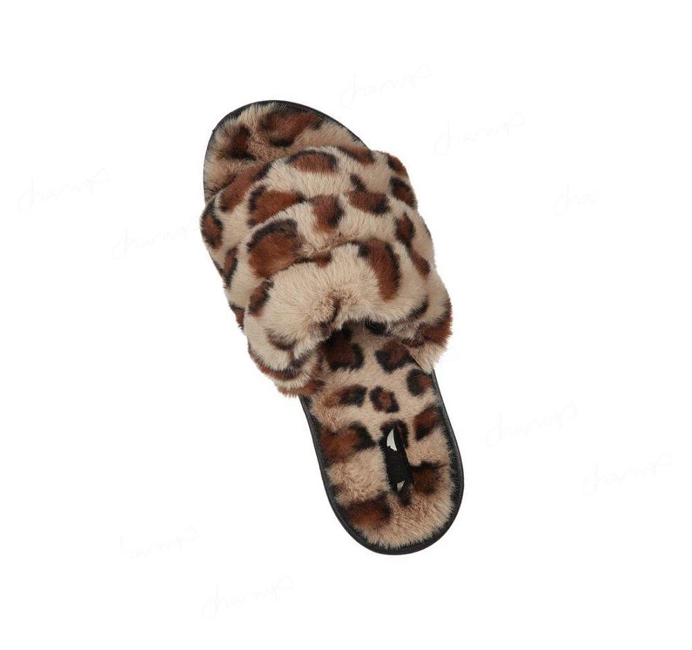 Pantuflas Skechers GO Lounge: Arch Fit Lounge - Furrreal Mujer Leopardo | 5830L_AR