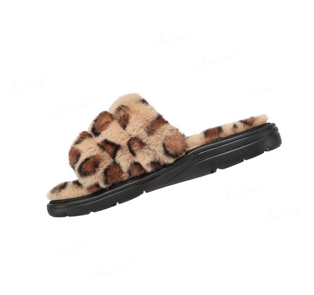 Pantuflas Skechers GO Lounge: Arch Fit Lounge - Furrreal Mujer Leopardo | 5830L_AR