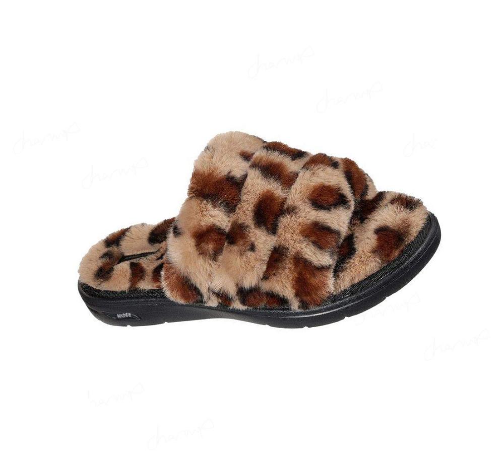 Pantuflas Skechers GO Lounge: Arch Fit Lounge - Furrreal Mujer Leopardo | 5830L_AR