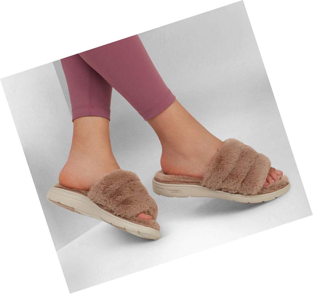 Pantuflas Skechers GO Lounge: Arch Fit Lounge - Unwind Mujer Gris | 58A25_AR