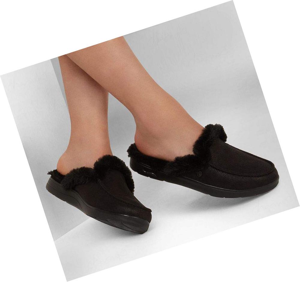 Pantuflas Skechers GO Lounge: Arch Fit Lounge - Restful Mujer Negras | 596T8_AR