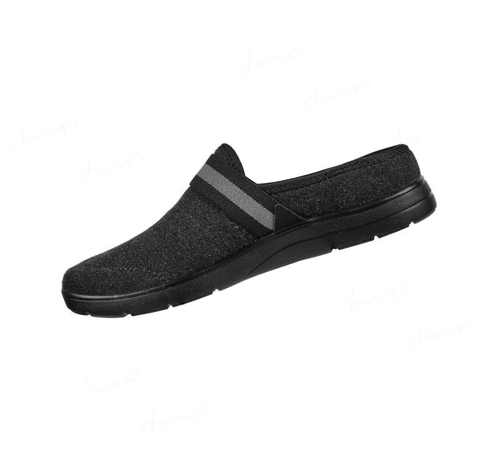 Pantuflas Skechers GO Lounge: Arch Fit Lounge - Comfy Mujer Negras Gris | 59A2L_AR