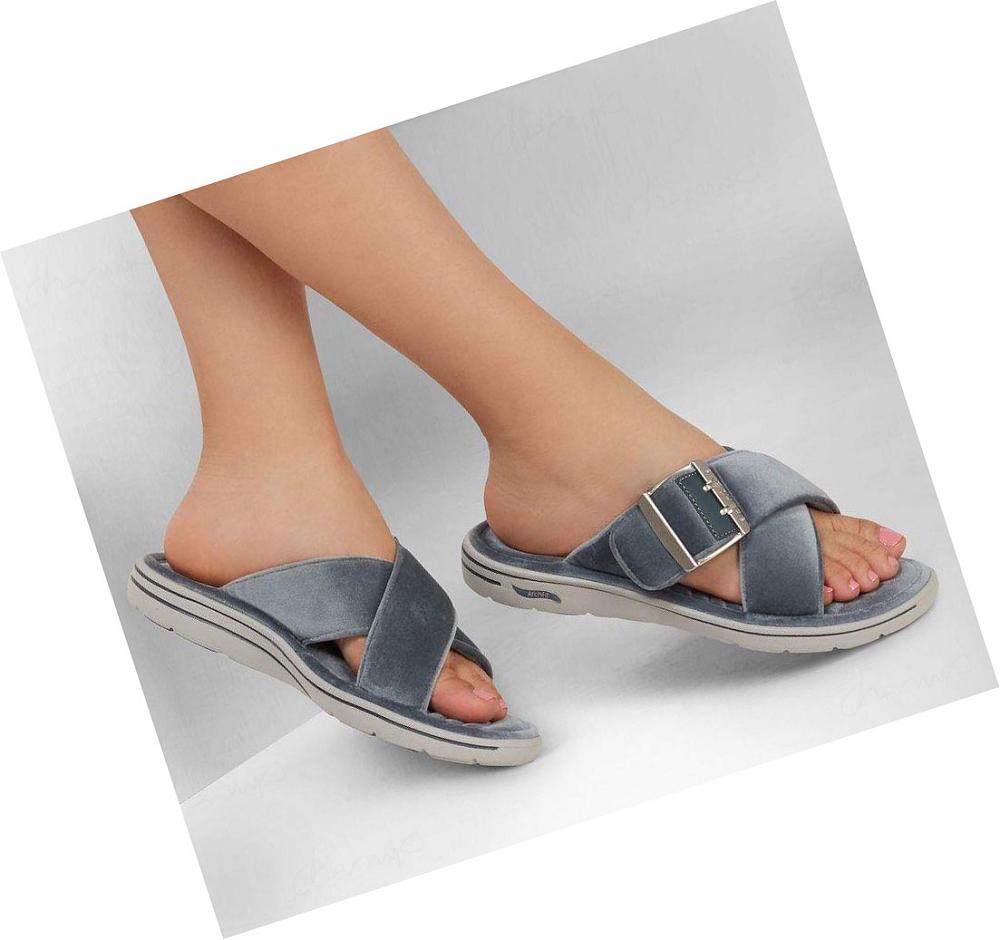 Pantuflas Skechers GO Lounge: Arch Fit Lounge - Lovely Mujer Gris | 5T92R_AR