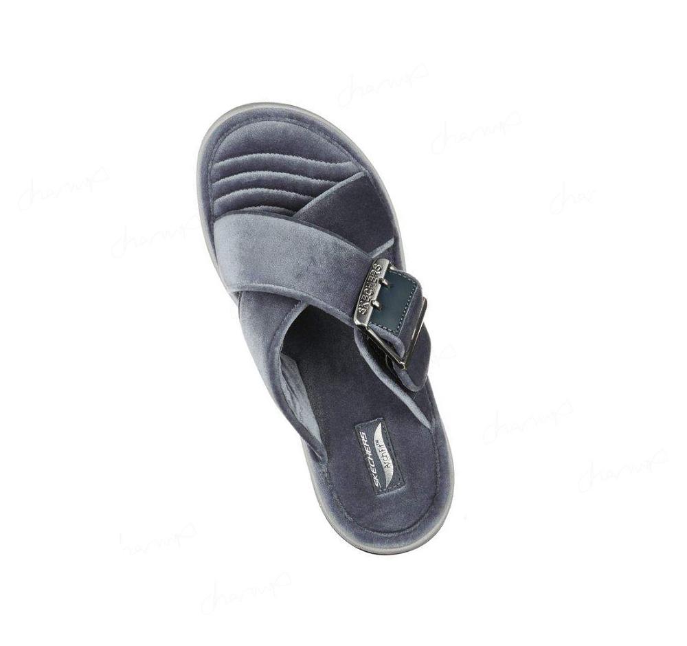 Pantuflas Skechers GO Lounge: Arch Fit Lounge - Lovely Mujer Gris | 5T92R_AR