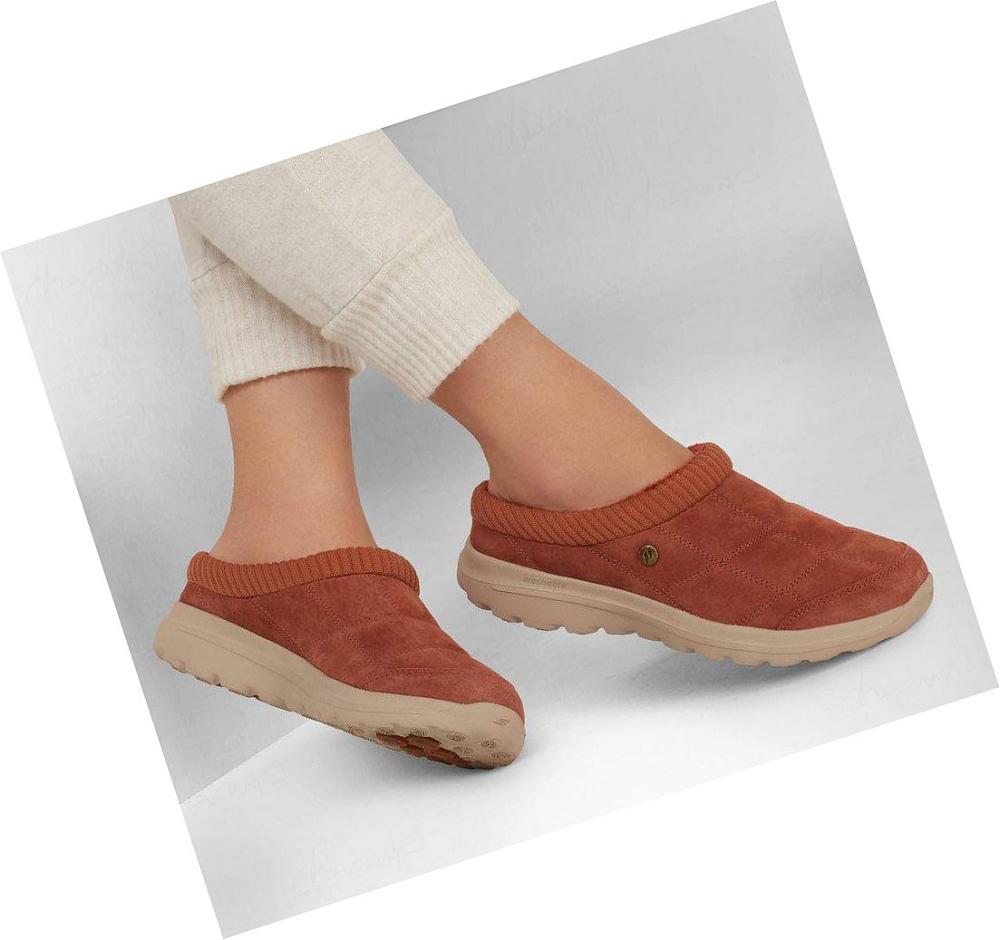 Pantuflas Skechers GOlounge: GOwalk Lounge - Easygoing Mujer Rojas | 59920_AR