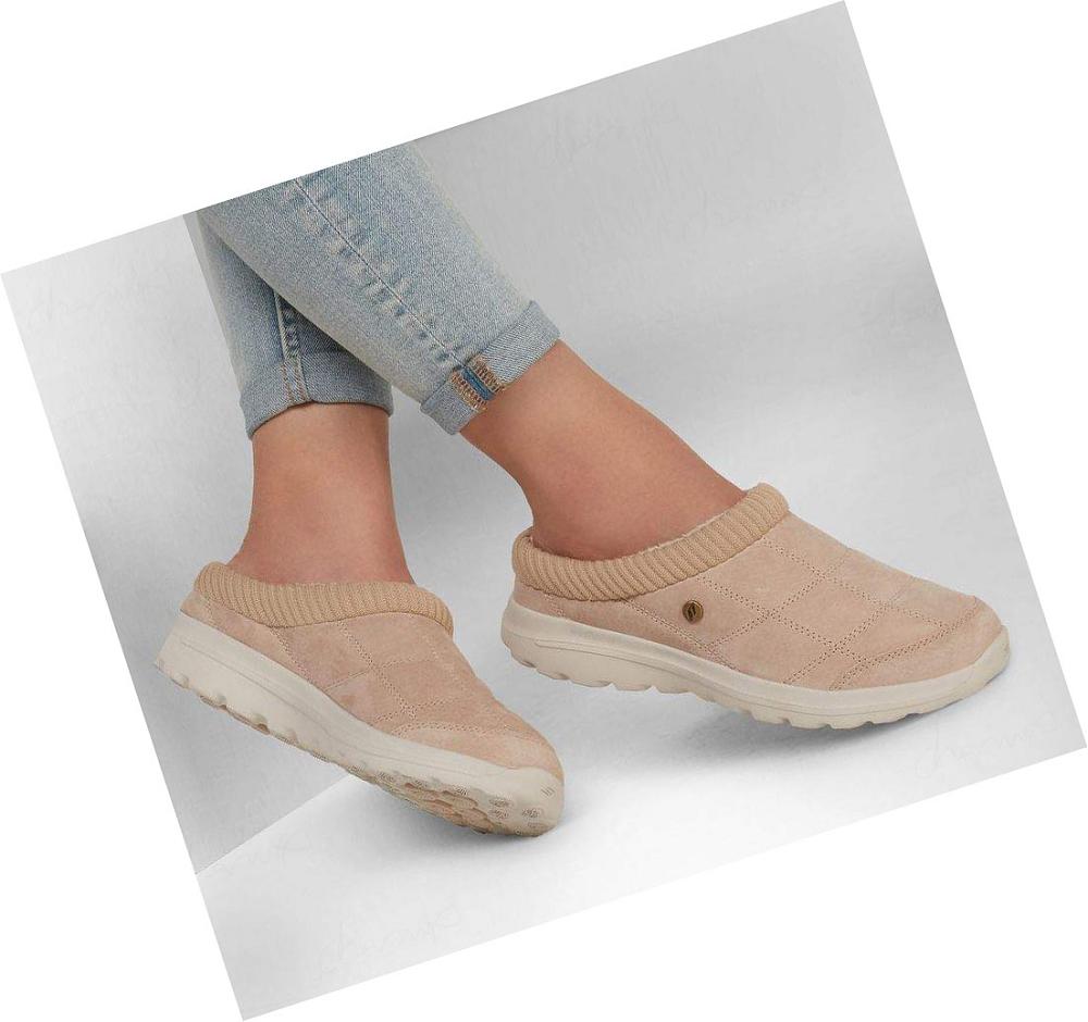 Pantuflas Skechers GOlounge: GOwalk Lounge - Easygoing Mujer Beige | 6001G_AR