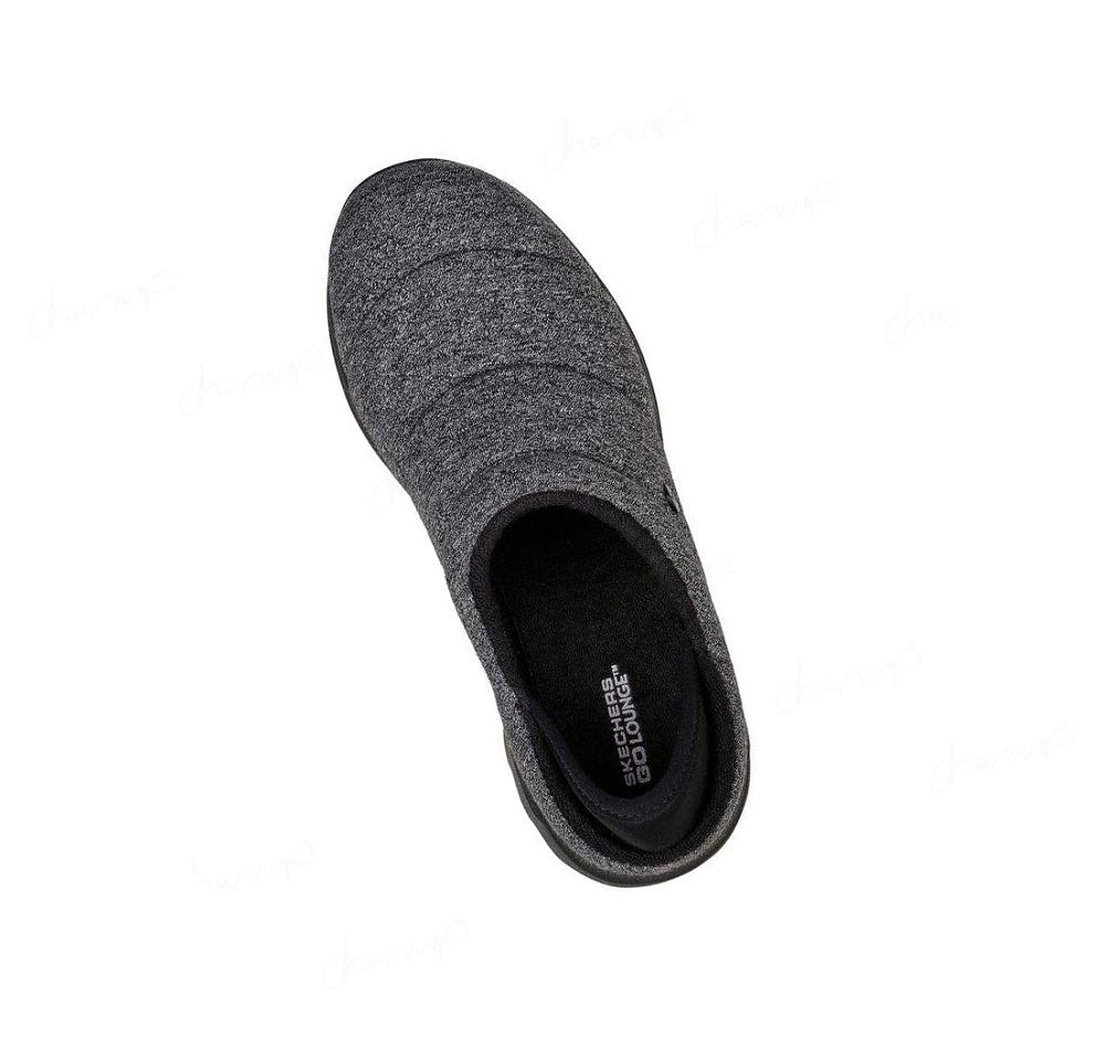 Pantuflas Skechers GOwalk Lounge - At Ease Mujer Negras Gris | 5980A_AR