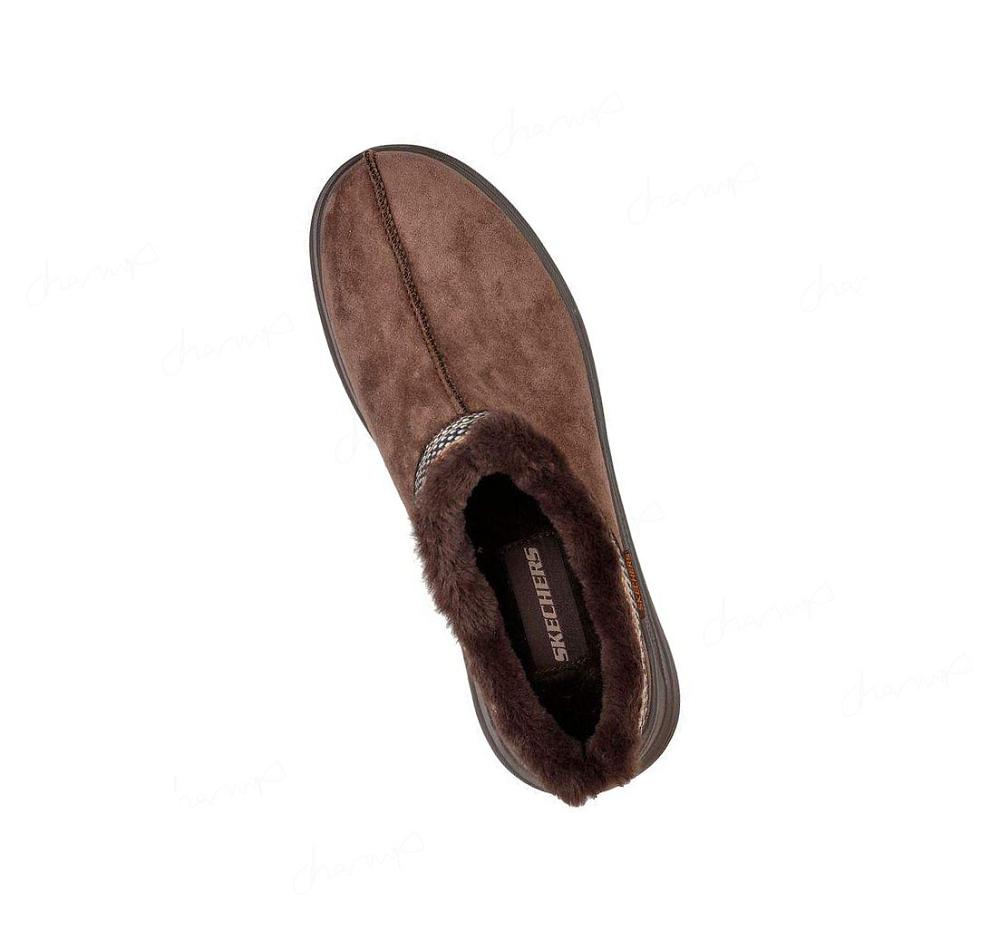 Pantuflas Skechers Proven - Laggy Hombre Chocolate | T6838_AR