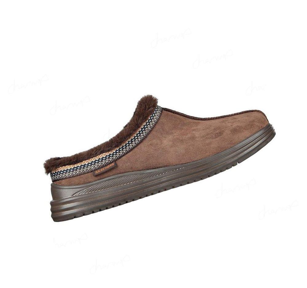 Pantuflas Skechers Proven - Laggy Hombre Chocolate | T6838_AR