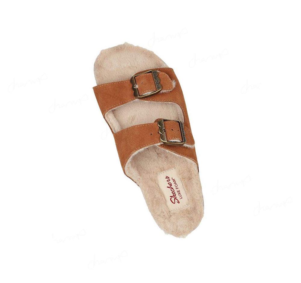 Pantuflas Skechers Relaxed Fit: Granola - Furry Season Mujer Marrones | 6601D_AR