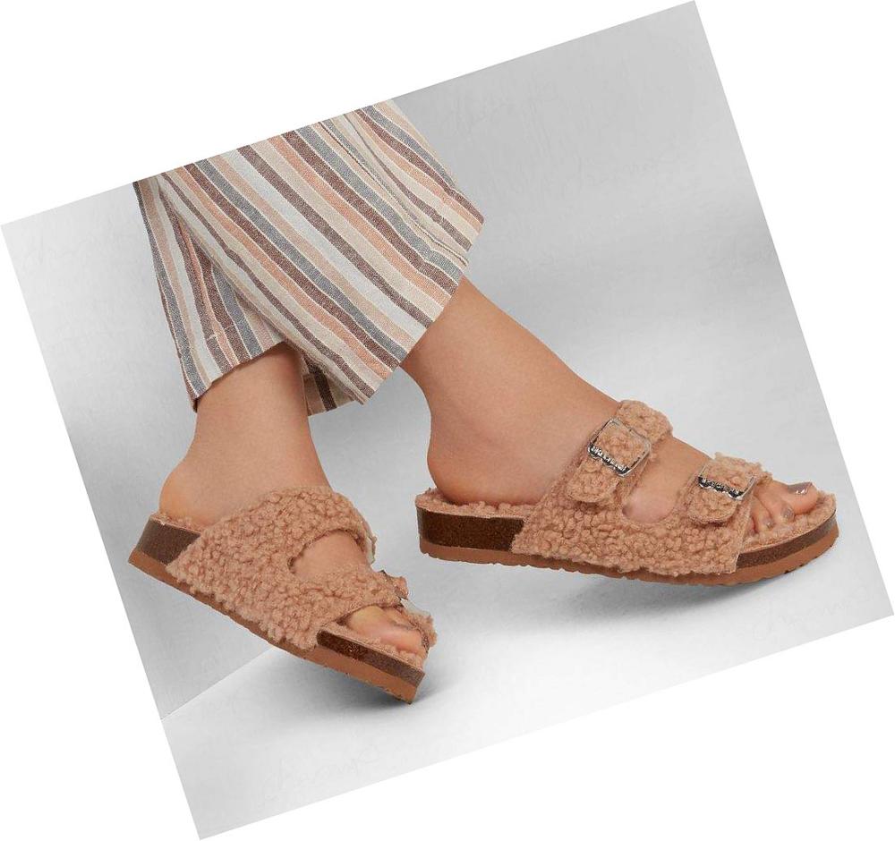 Pantuflas Skechers Relaxed Fit: Granola - Furry Chic Mujer Marrones | 6603Q_AR