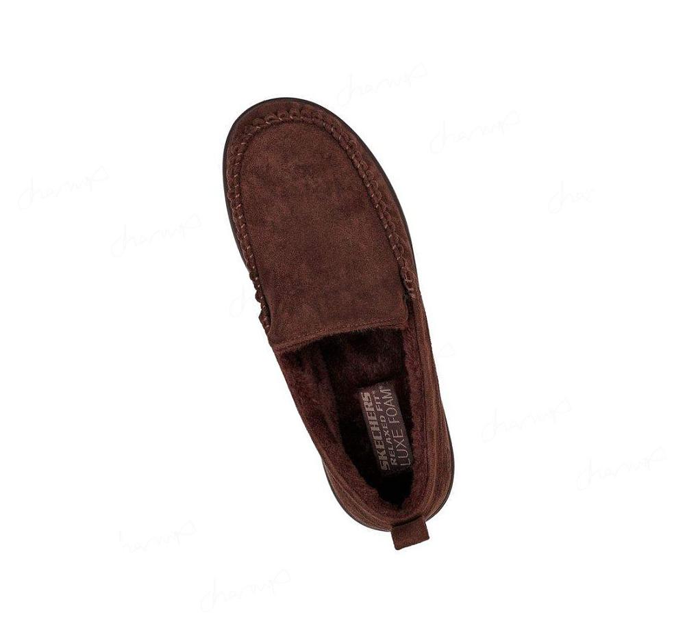 Pantuflas Skechers Relaxed Fit: Murette - Ghetti Hombre Chocolate | I0190_AR