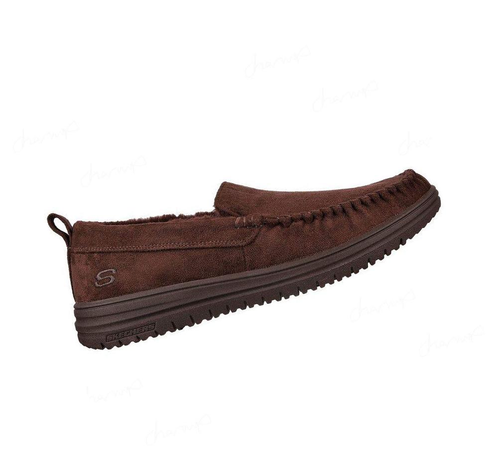 Pantuflas Skechers Relaxed Fit: Murette - Ghetti Hombre Chocolate | I0190_AR