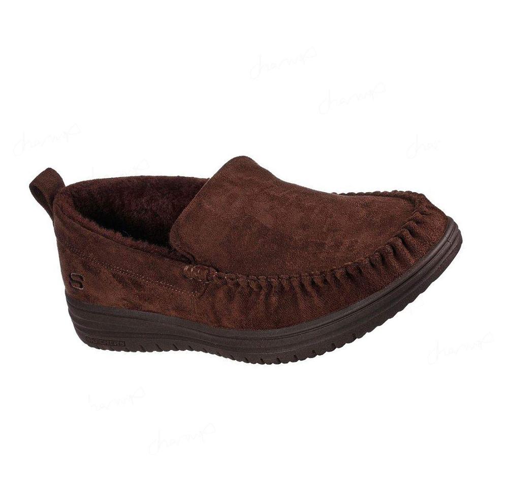 Pantuflas Skechers Relaxed Fit: Murette - Ghetti Hombre Chocolate | I0190_AR