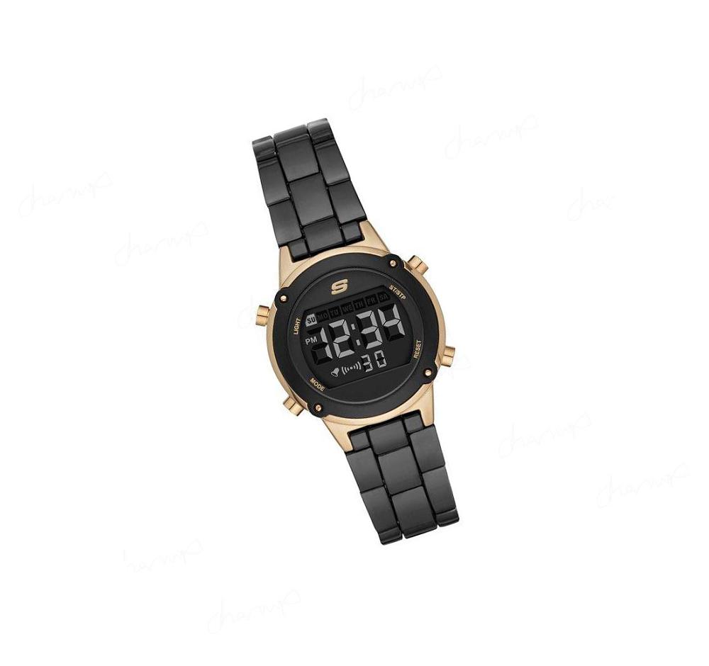 Relojes Skechers Metal Digital Mujer Negras Doradas | 3509Q_AR