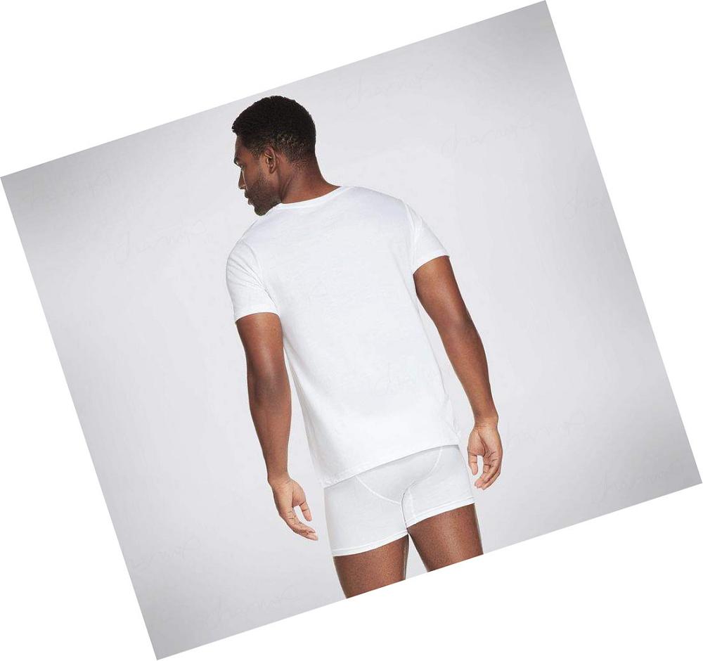 Ropa Interior Skechers Crew Neck Tee - 3 Pack Hombre Blancas | 358TQ_AR