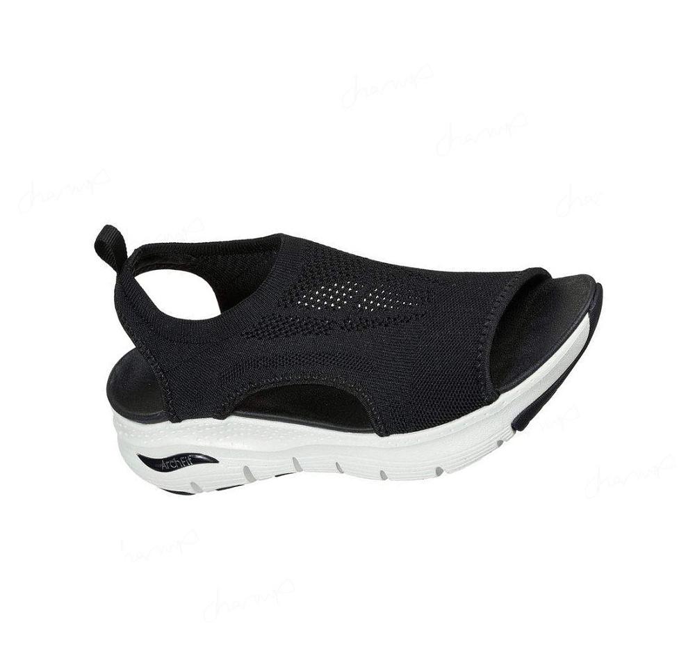 Sandalias Skechers Arch Fit - City Catch Mujer Negras | 5A05D_AR