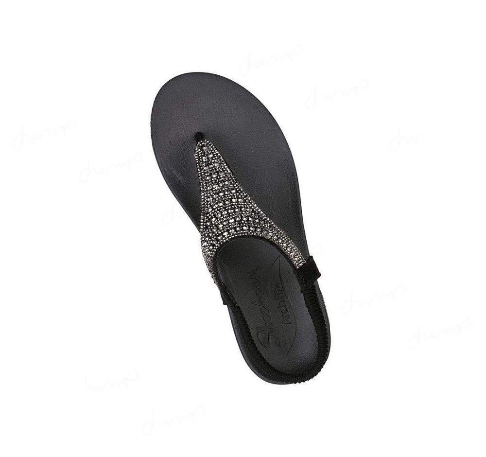 Sandalias Skechers Arch Fit Meditation - Rock On Mujer Negras | 5592K_AR