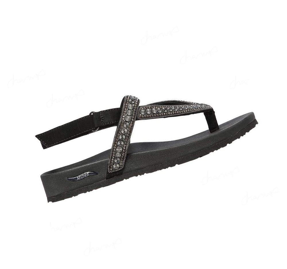 Sandalias Skechers Arch Fit Meditation Mujer Negras | 56013_AR