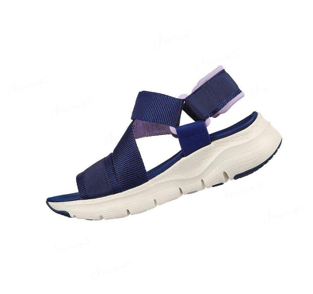 Sandalias Skechers Arch Fit - Pop Retro Mujer Azul Marino Moradas | 5228K_AR