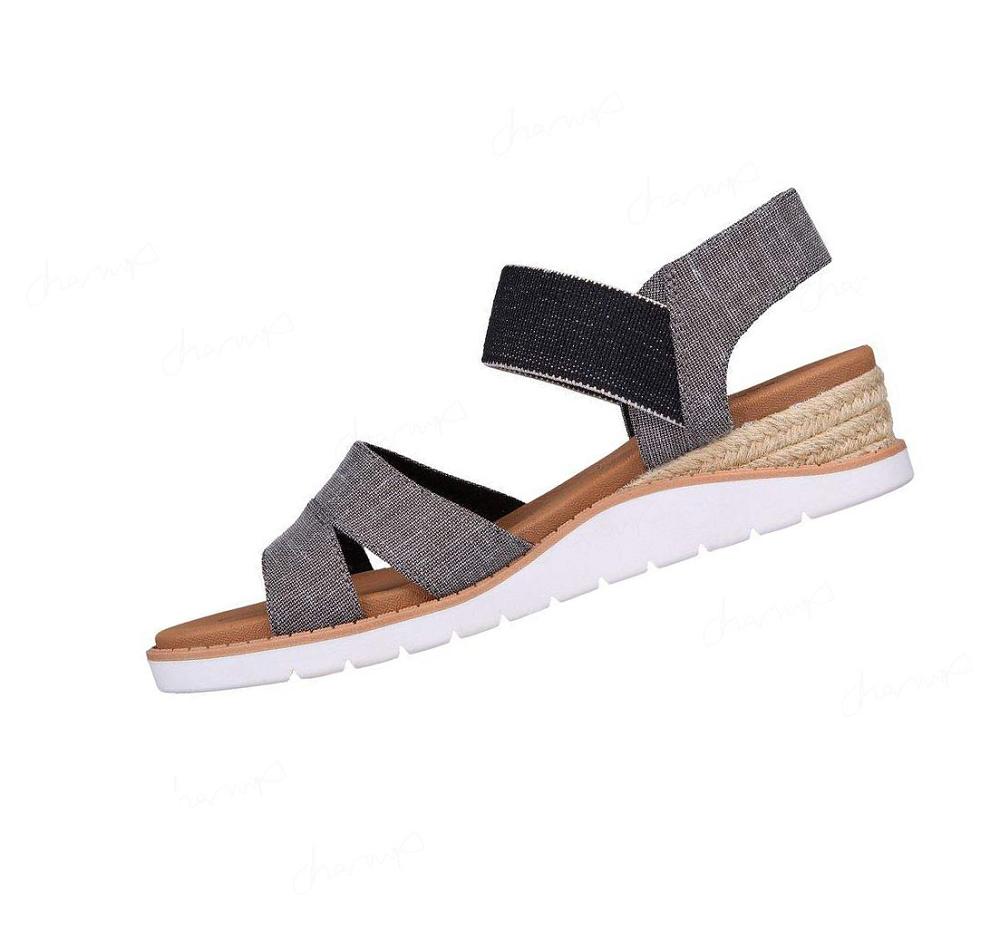 Sandalias Skechers BOBS Beach Kiss - Bottle Notes Mujer Negras | 51530_AR