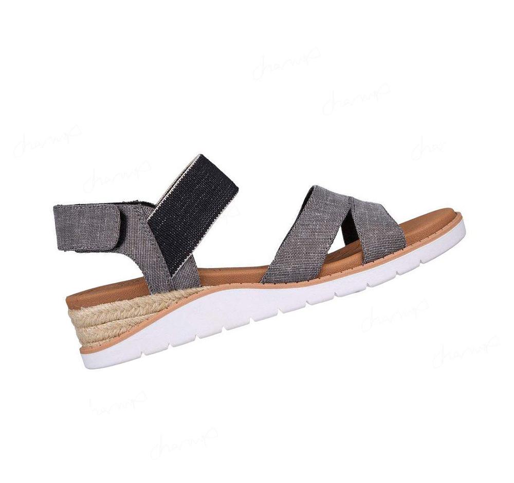 Sandalias Skechers BOBS Beach Kiss - Bottle Notes Mujer Negras | 51530_AR