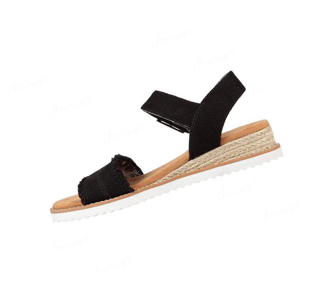 Sandalias Skechers BOBS Desert Kiss - Adobe Princess Mujer Negras | 51925_AR