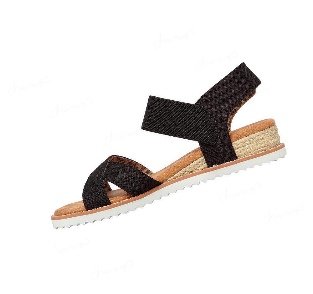 Sandalias Skechers BOBS Desert Kiss - Secret Picnic Mujer Negras | 5226A_AR