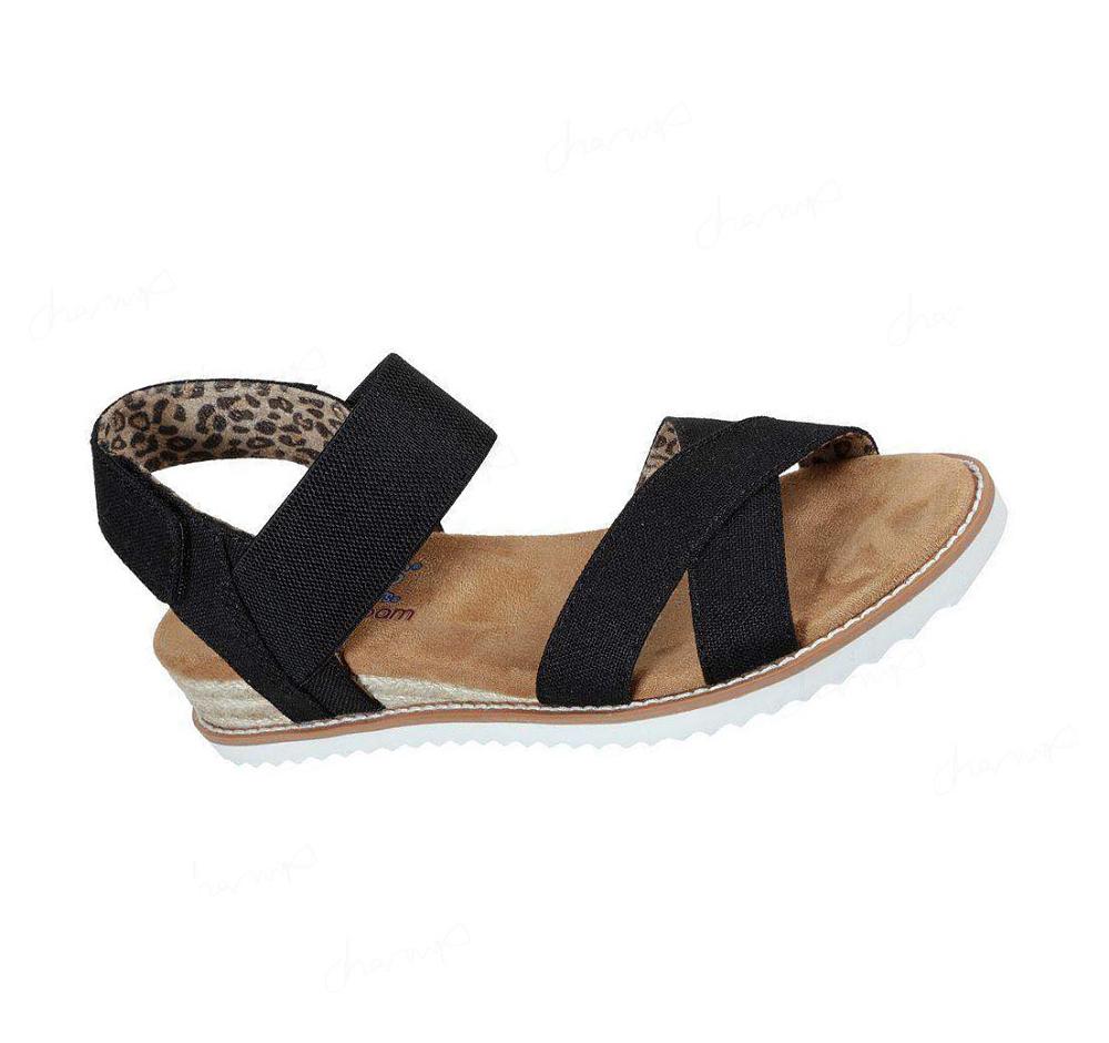 Sandalias Skechers BOBS Desert Kiss - Secret Picnic Mujer Negras | 5226A_AR